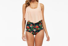 Load image into Gallery viewer, High Waist Cream top 2 Piece Tankini
