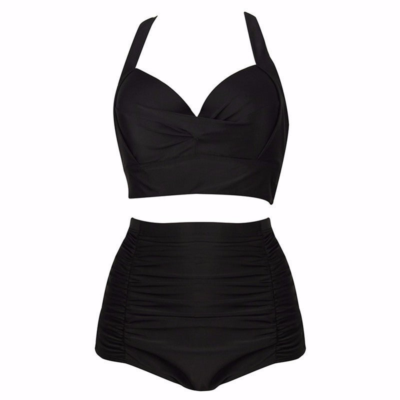 Black Two Piece High Waist Swimwear