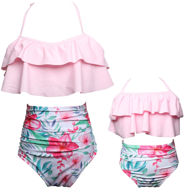 Light Pink High Waist 2 Piece Swimwear