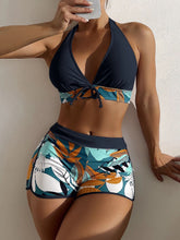 Load image into Gallery viewer, Shorts Blue, White and Brown 2 piece Swimwear
